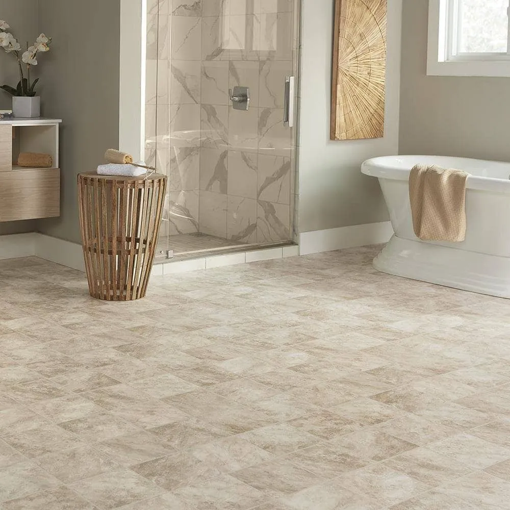 Style Selections 12-ft W x Cut-to-Length San Marco Slate Stone Look Low-Gloss Sheet Vinyl Flooring, photo 3 of 5