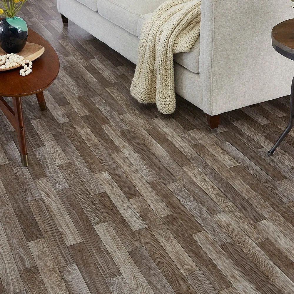 Style Selections 12-ft W Cut-to-Length Highland Oak Wood-Look Low-Gloss Sheet Vinyl Flooring, 4.72-mil Wear Layer, photo 3 of 5