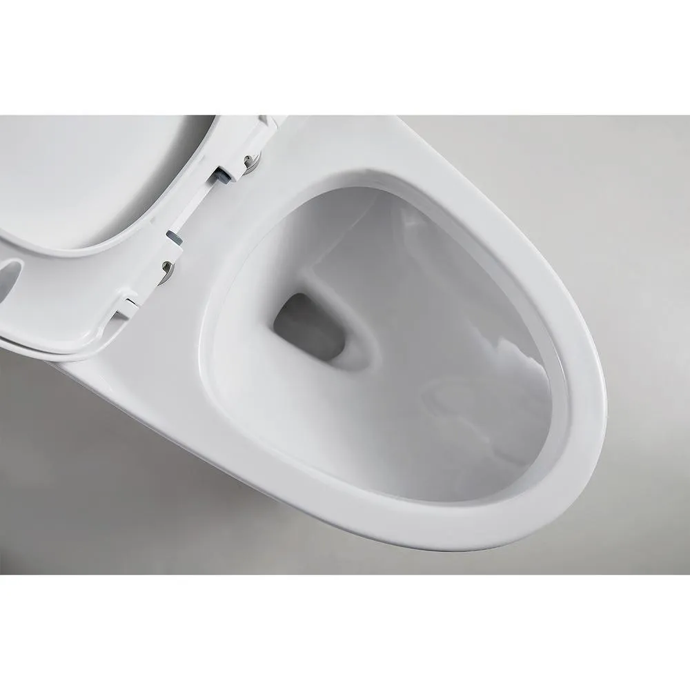Boyel Living 0.8 GPF/1.28 GPF Dual Flush Square Shape Ceramic Elongated Toilet Including Toilet Square Only Seat in White, photo 7 of 8