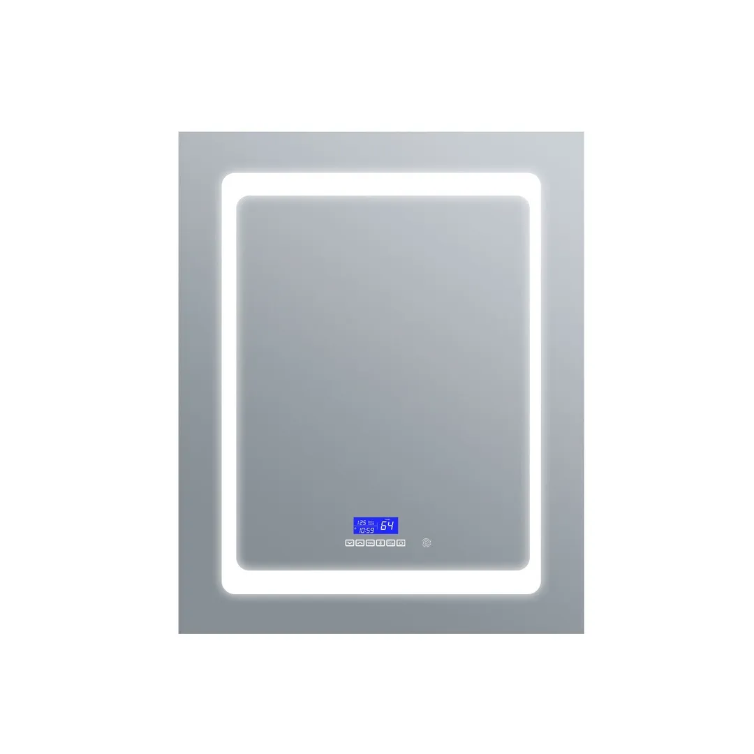Lexora Bracciano 24-in x 32-in Lighted LED Fog Free Surface Mount Gray Mirrored Soft Close Medicine Cabinet, photo 5 of 8