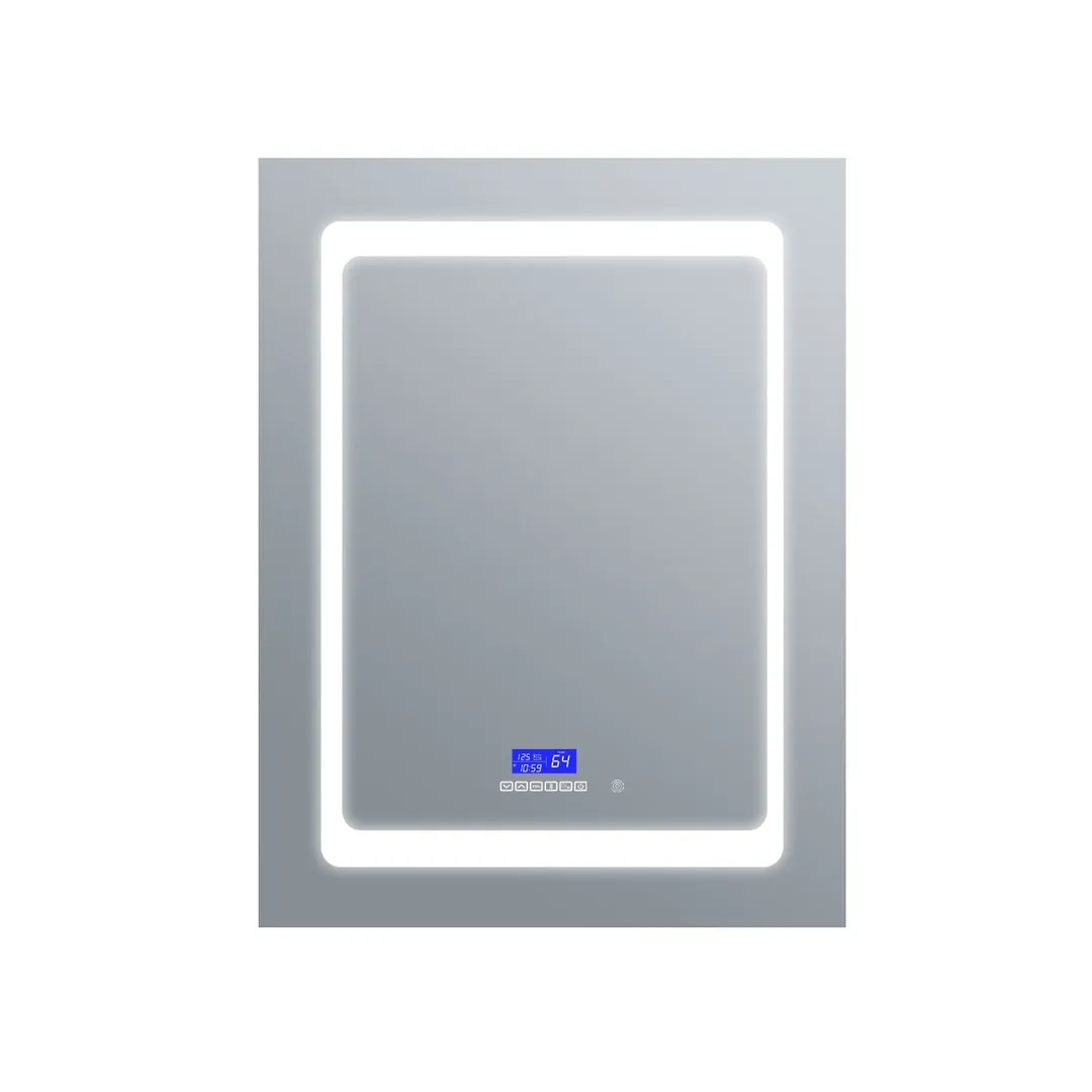 Lexora Bracciano 24-in x 36-in Lighted LED Fog Free Surface Mount Gray Mirrored Soft Close Medicine Cabinet, photo 5 of 8