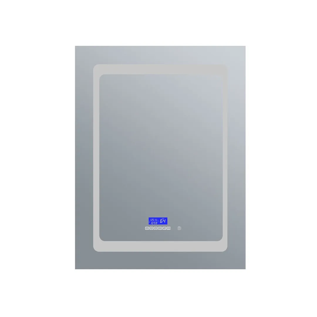 Lexora Bracciano 24-in x 36-in Lighted LED Fog Free Surface Mount Gray Mirrored Soft Close Medicine Cabinet, photo 7 of 8
