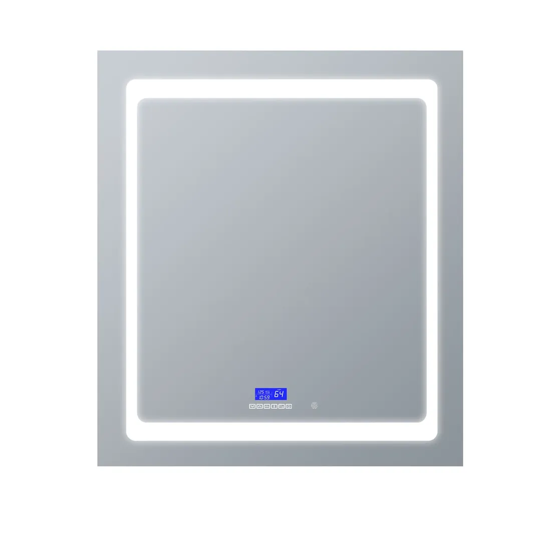 Lexora Bracciano 30-in x 36-in Lighted LED Fog Free Surface Mount Gray Mirrored Soft Close Medicine Cabinet, photo 5 of 8