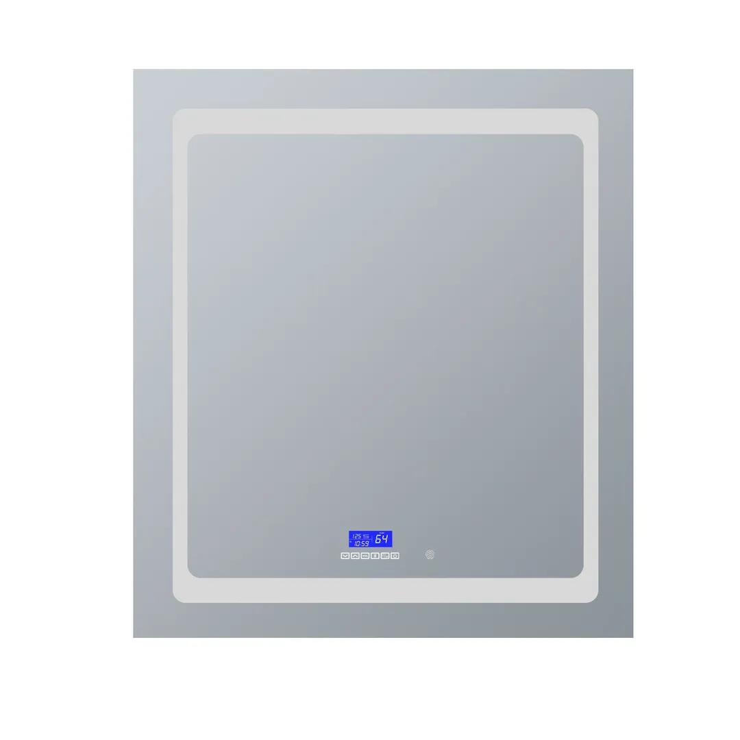 Lexora Bracciano 30-in x 36-in Lighted LED Fog Free Surface Mount Gray Mirrored Soft Close Medicine Cabinet, photo 7 of 8