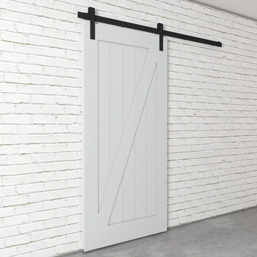 Urban Woodcraft Z Panel Door 40-in x 83-in Gray Prefinished Pine MDF Single Barn Door (Hardware Included), photo 2 of 6
