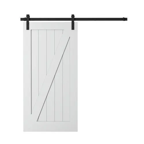 Urban Woodcraft Z Panel Door 40-in x 83-in Gray Prefinished Pine MDF Single Barn Door (Hardware Included), photo 6 of 6