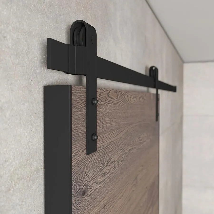 Urban Woodcraft 40-in x 83-in Oak Panel Flush Prefinished Oak Wood Single Barn Door (Hardware Included), photo 2 of 5