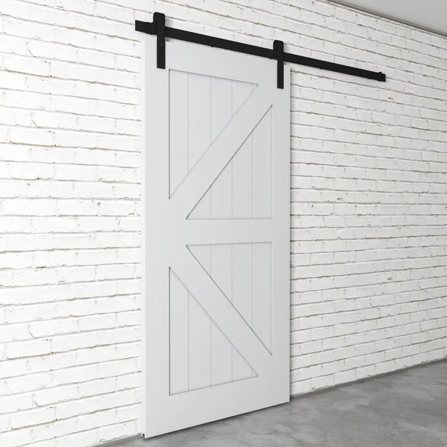 Urban Woodcraft British Brace Door 40-in x 83-in Gray Prefinished Poplar MDF Single Barn Door (Hardware Included), photo 2 of 6