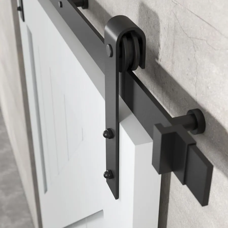 Urban Woodcraft British Brace Door 40-in x 83-in Gray Prefinished Poplar MDF Single Barn Door (Hardware Included), photo 4 of 6