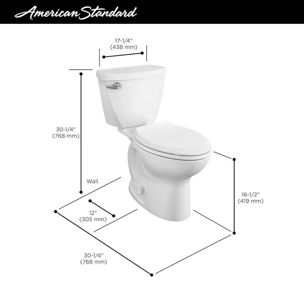 Cadet 3 FloWise Tall Height 2-Piece 1.28 GPF Single Flush Elongated Toilet in White with Slow Close Seat (4-Pack), photo 5 of 9