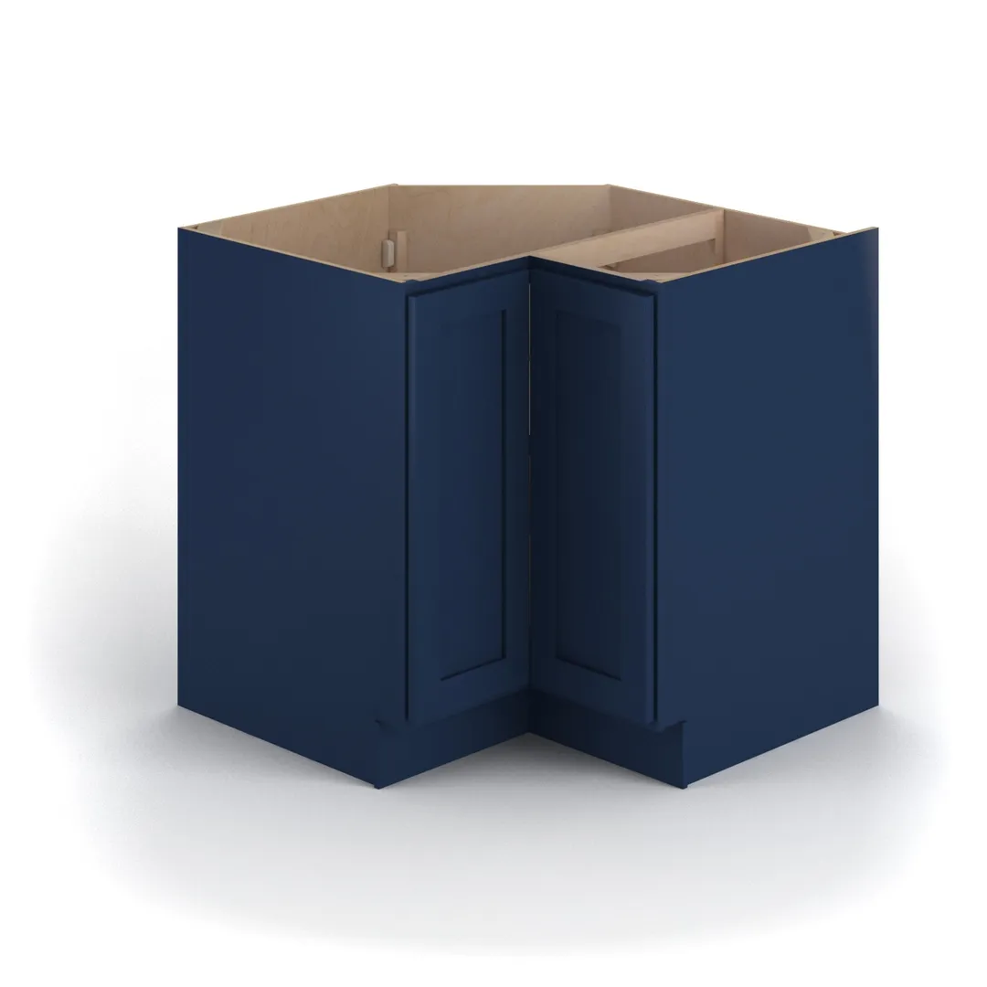 Valleywood Cabinetry 33-in W x 34.5-in H x 33-in D Marine Blue Birch Lazy Susan Corner Base Ready To Assemble Plywood Cabinet (Flat Panel Shaker Style), photo 3 of 11