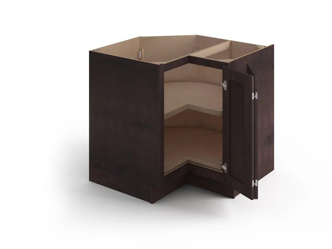 Valleywood Cabinetry 33-in W x 34.5-in H x 33-in D Rustic Hickory Lazy Susan Corner Base Ready To Assemble Plywood Cabinet (Flat Panel Shaker Style), photo 2 of 11
