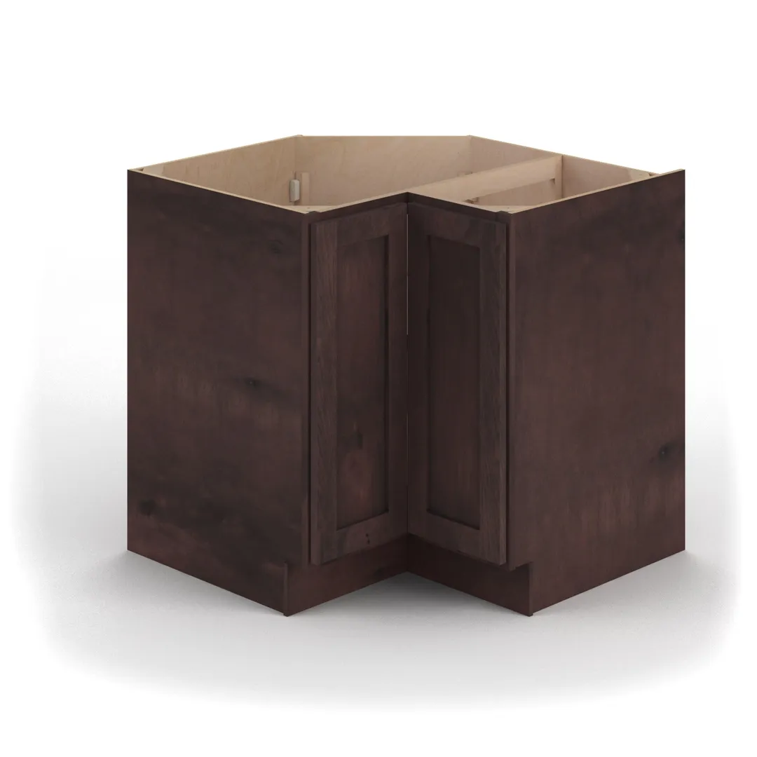 Valleywood Cabinetry 33-in W x 34.5-in H x 33-in D Rustic Hickory Lazy Susan Corner Base Ready To Assemble Plywood Cabinet (Flat Panel Shaker Style), photo 3 of 11