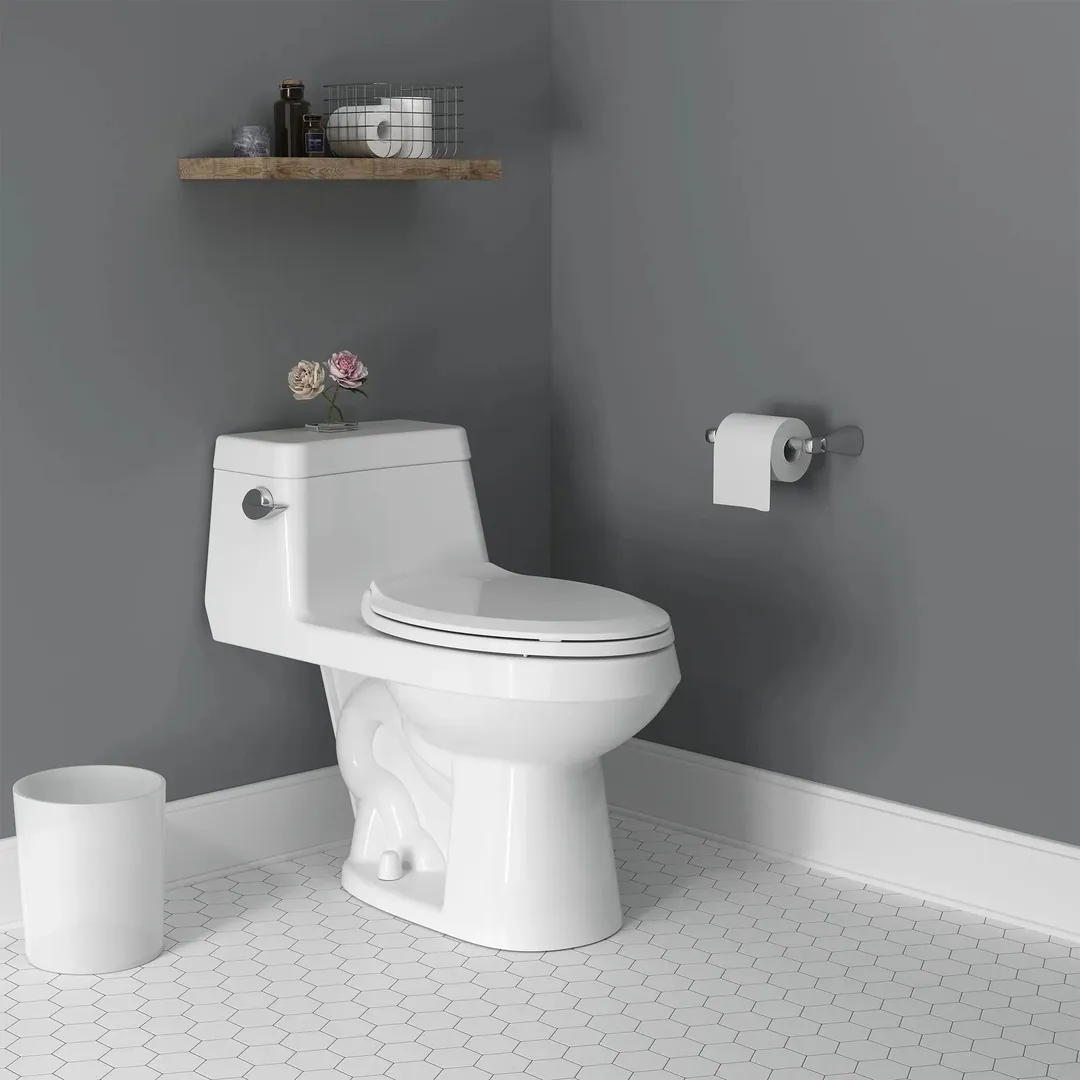 American Standard Colony 1-Piece 1.28 GPF Single Flush Elongated Toilet in White, Seat Included, photo 5 of 9