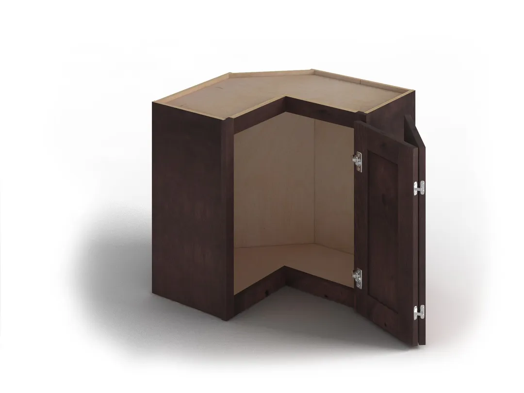 Valleywood Cabinetry 24-in W x 30-in H x 24-in D Rustic Hickory L-shaped Corner Wall Ready To Assemble Plywood Cabinet (Flat Panel Shaker Style), photo 2 of 11