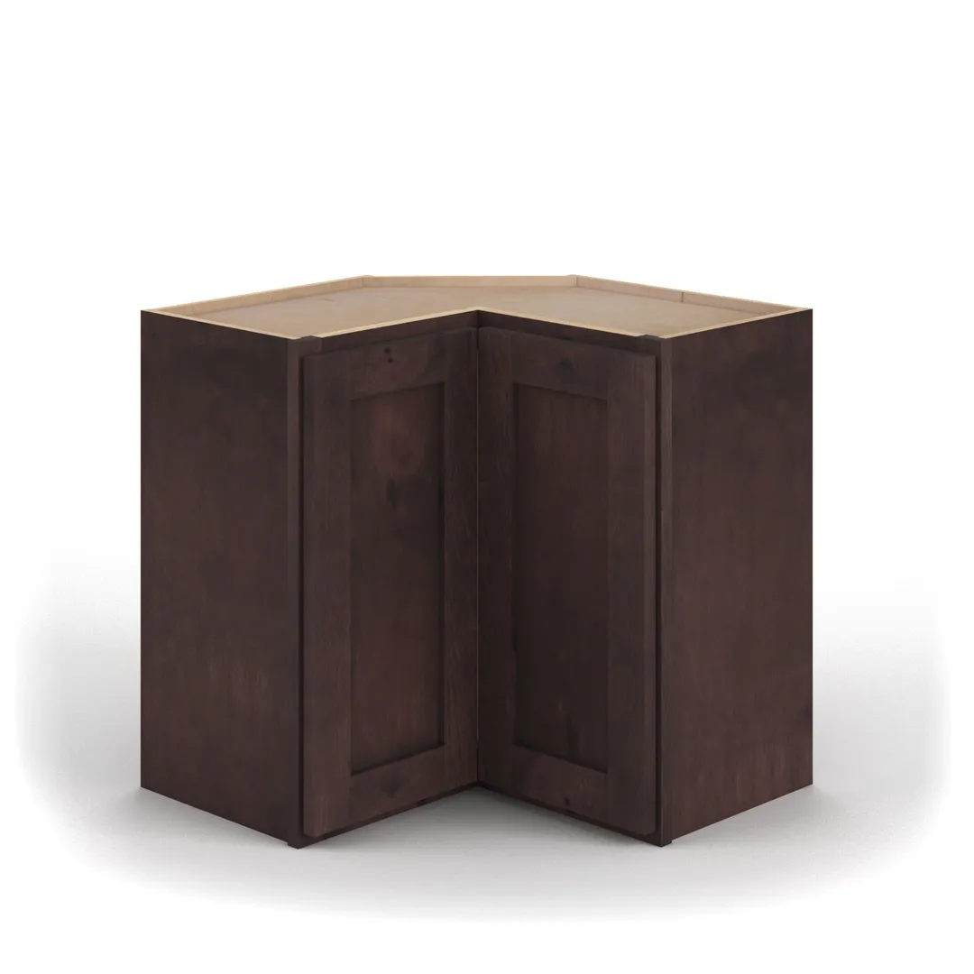 Valleywood Cabinetry 24-in W x 42-in H x 24-in D Rustic Hickory L-shaped Corner Wall Ready To Assemble Plywood Cabinet (Flat Panel Shaker Style), photo 3 of 11
