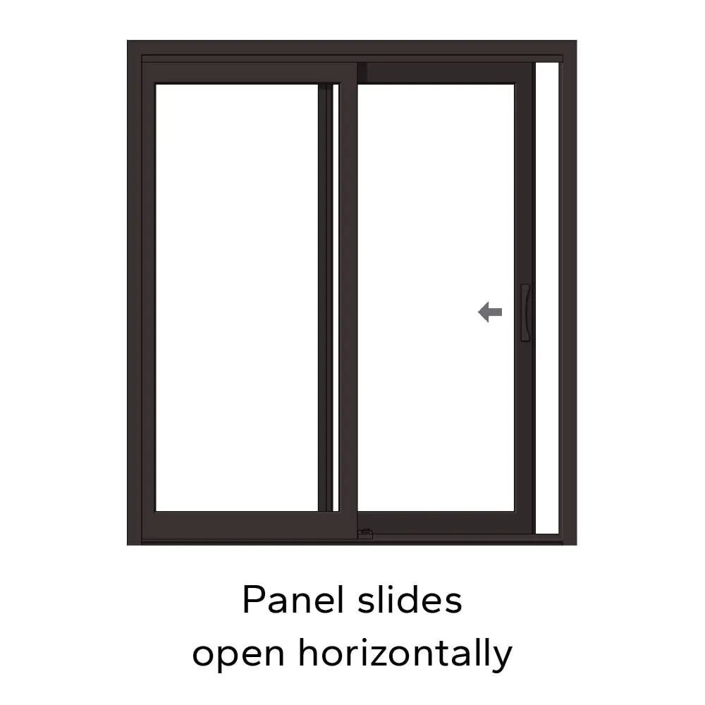 Pella 150 Series 72-in x 80-in x 4-9/16-in Jamb Low‑E Blinds-Between-the-Glass White Vinyl Right-Hand Sliding Double Patio Door, photo 5 of 8