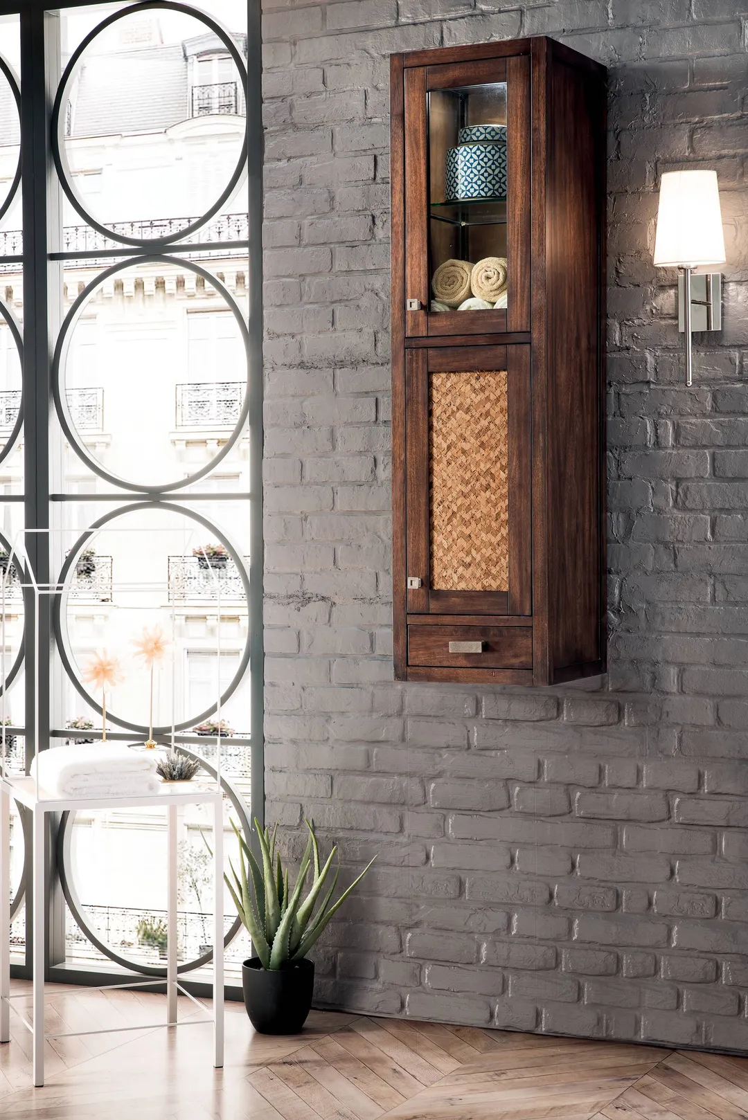 James Martin Vanities Addison 14.9-in x 55.6-in x 14.9-in Mid-century Acacia Soft Close Bathroom Wall Cabinet, photo 6 of 7