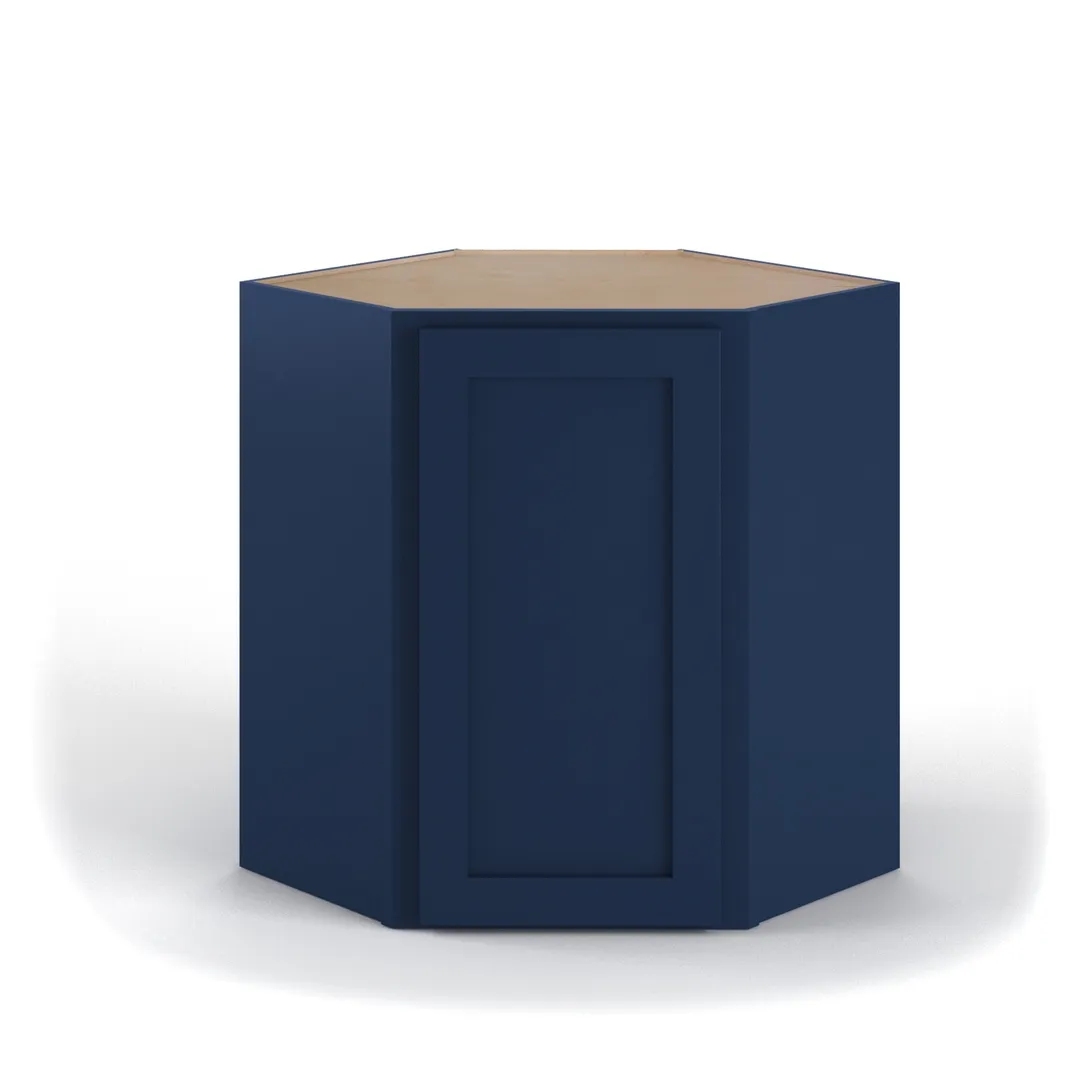 Valleywood Cabinetry 15-in W x 42-in H x 15-in D Marine Blue Birch Diagonal Corner Wall Ready To Assemble Plywood Cabinet (Flat Panel Shaker Style), photo 3 of 11