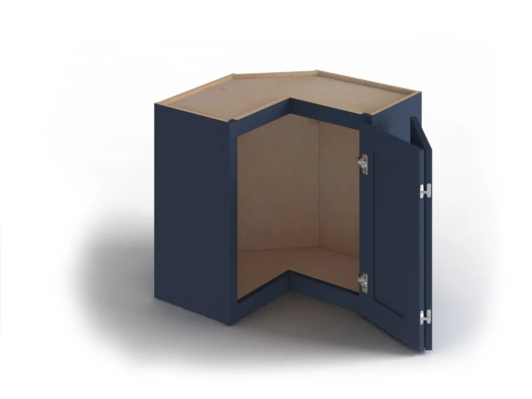 Valleywood Cabinetry 24-in W x 30-in H x 24-in D Marine Blue Birch L-shaped Corner Wall Ready To Assemble Plywood Cabinet (Flat Panel Shaker Style), photo 2 of 11