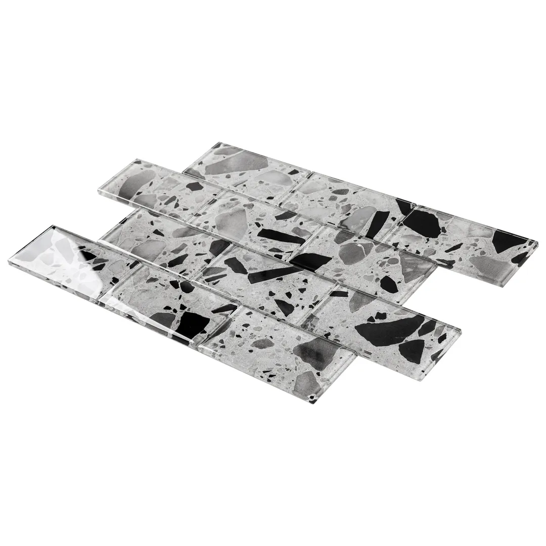 Giorbello Silver Moonstone 3-in x 6-in Glossy Glass Stone Look Wall Tile (5-sq. ft/ Carton), photo 2 of 7