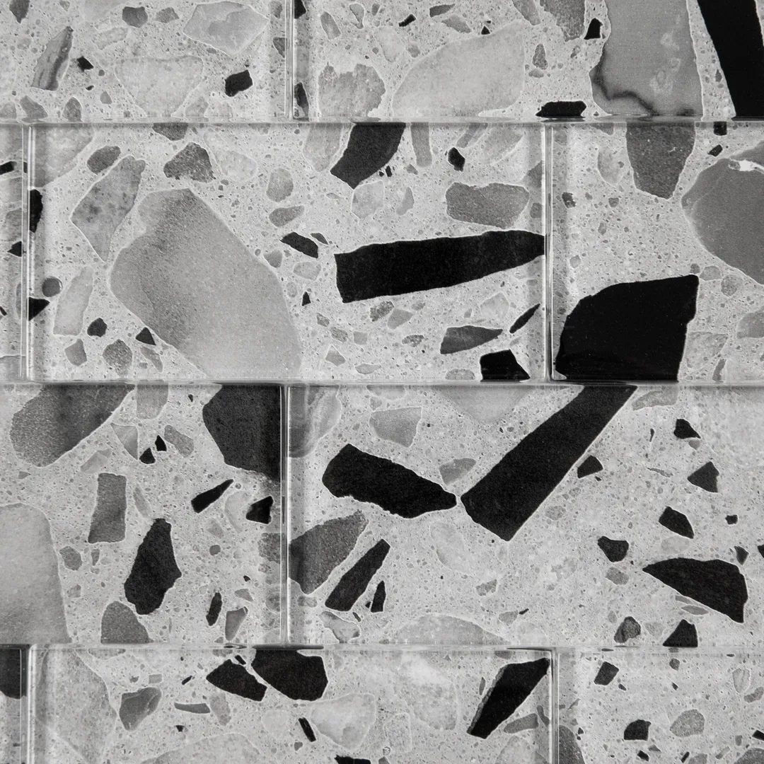 Giorbello Silver Moonstone 3-in x 6-in Glossy Glass Stone Look Wall Tile (5-sq. ft/ Carton), photo 3 of 7
