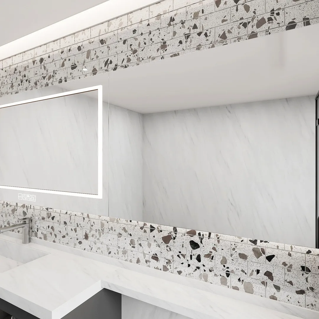 Giorbello Silver Moonstone 3-in x 6-in Glossy Glass Stone Look Wall Tile (5-sq. ft/ Carton), photo 4 of 7