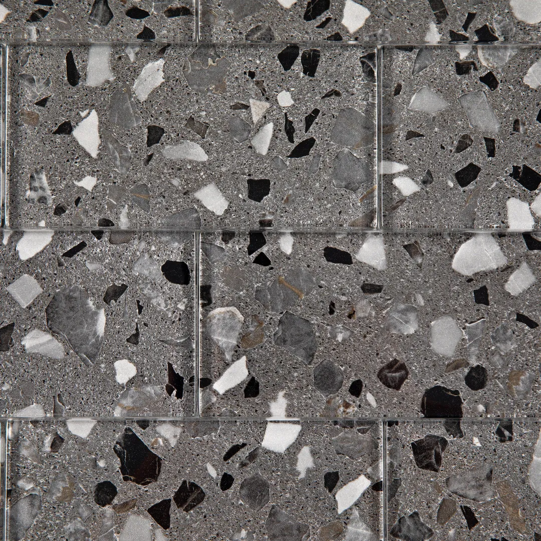 Giorbello Gray Earthstone 3-in x 6-in Glossy Glass Stone Look Wall Tile (5-sq. ft/ Carton), photo 3 of 7