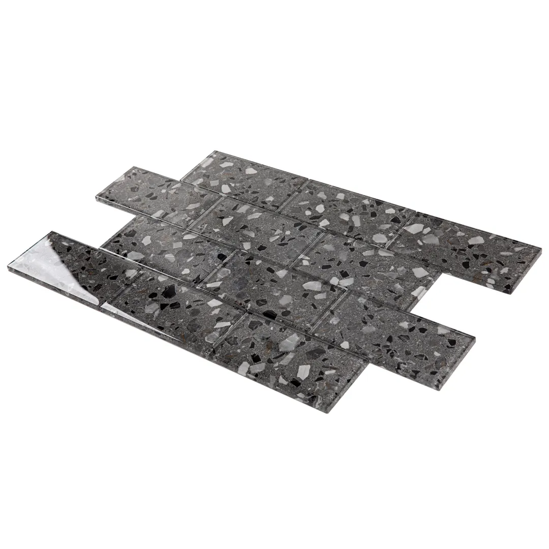 Giorbello Gray Earthstone 3-in x 6-in Glossy Glass Stone Look Wall Tile (5-sq. ft/ Carton), photo 2 of 7