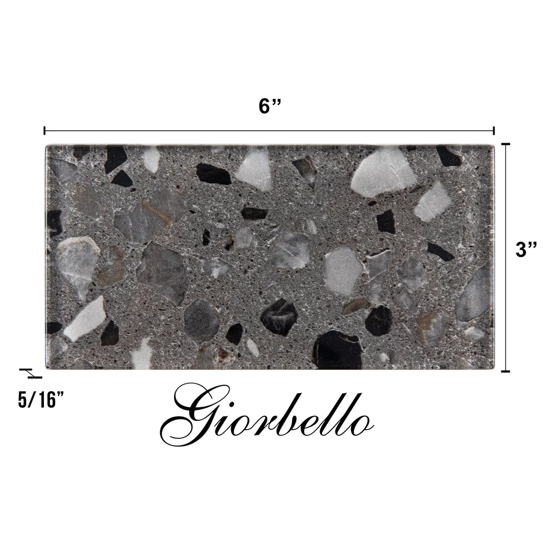 Giorbello Gray Earthstone 3-in x 6-in Glossy Glass Stone Look Wall Tile (5-sq. ft/ Carton), photo 7 of 7