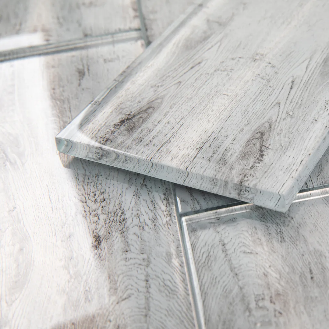 Giorbello Silver Cedar 4-in x 12-in Glossy Glass Wood Look Wall Tile (5-sq. ft/ Carton), photo 2 of 7