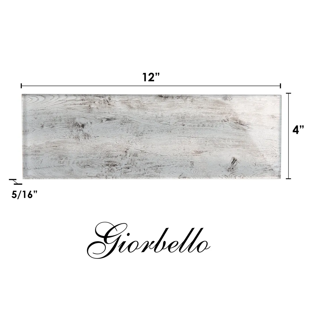 Giorbello Silver Cedar 4-in x 12-in Glossy Glass Wood Look Wall Tile (5-sq. ft/ Carton), photo 7 of 7