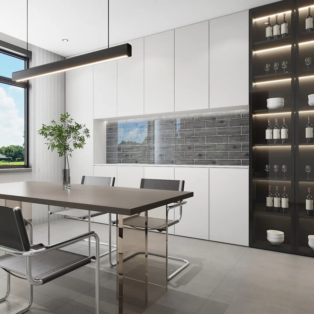 Giorbello Platinum Oak 4-in x 12-in Glossy Glass Wood Look Wall Tile (5-sq. ft/ Carton), photo 5 of 7