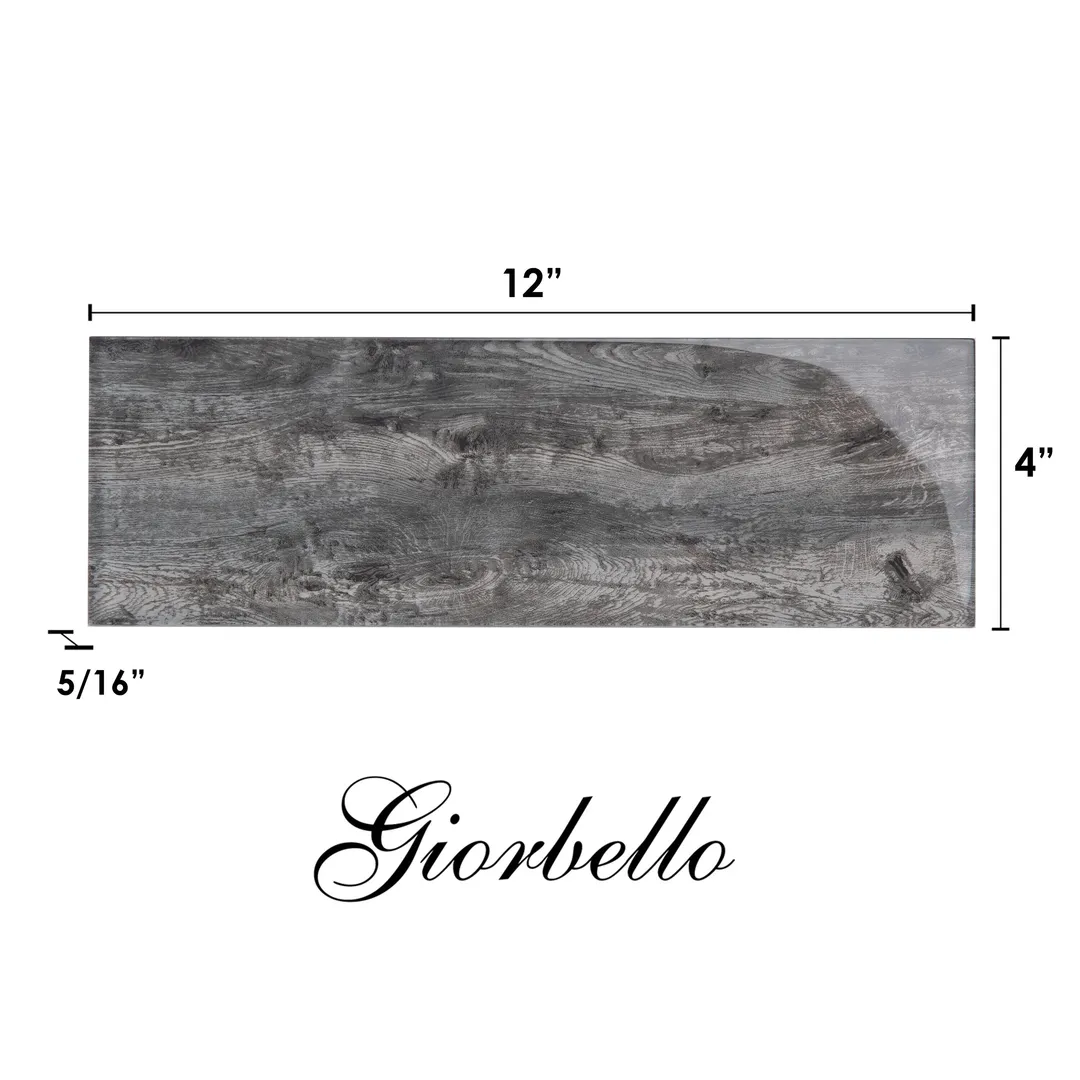 Giorbello (Sample) Platinum Oak 4-in x 12-in Glossy Glass Wood Look Wall Tile, photo 4 of 4