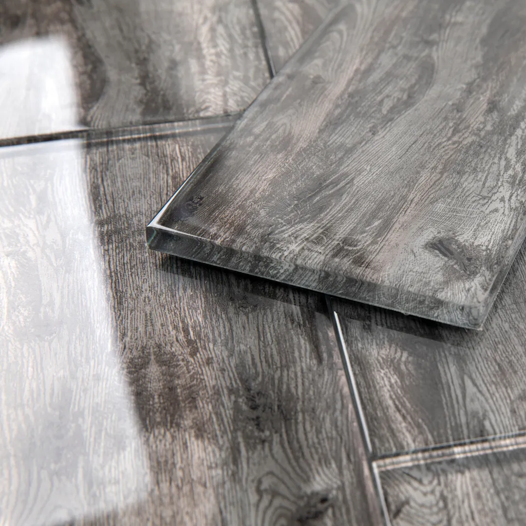 Giorbello Platinum Oak 4-in x 12-in Glossy Glass Wood Look Wall Tile (5-sq. ft/ Carton), photo 3 of 7