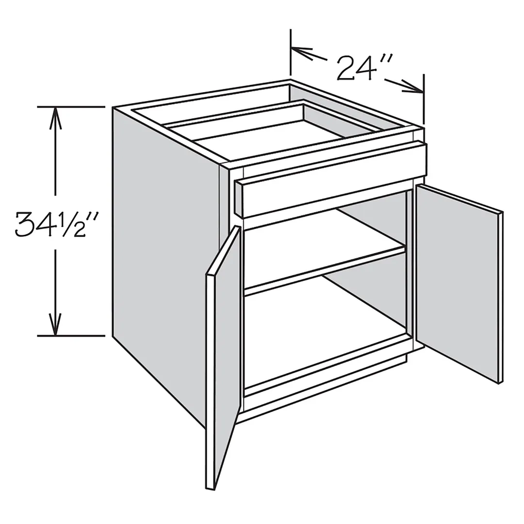 Shenandoah PRO Express Breckenridge 24-in W x 34.5-in H x 24-in D Stone Full Overlay 1-Drawer Base Fully Assembled Plywood Cabinet (Recessed Panel Shaker Style), photo 13 of 14