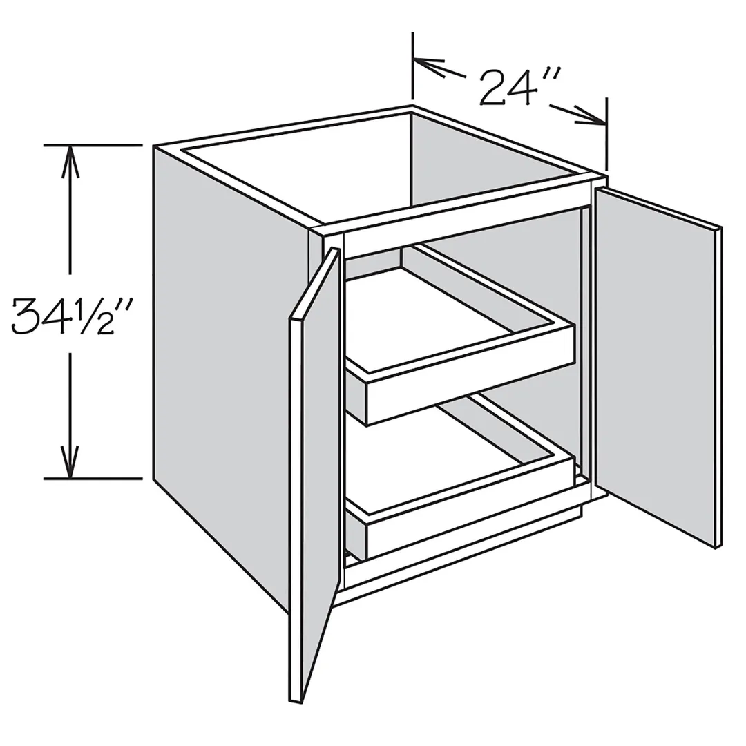 Shenandoah PRO Express Breckenridge 36-in W x 34.5-in H x 24-in D Linen Partial Overlay Base Fully Assembled Plywood Cabinet (Recessed Panel Shaker Door Style), photo 12 of 13