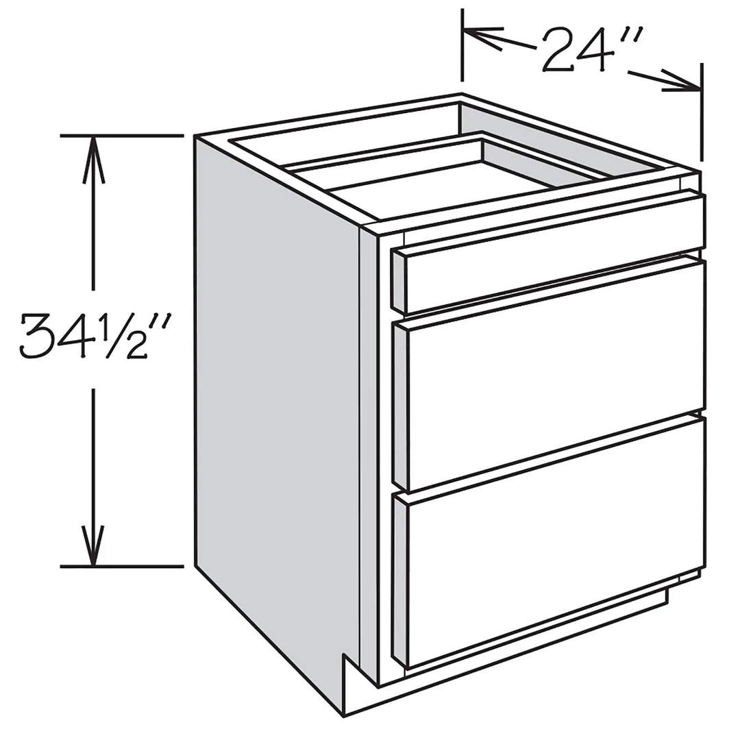 Shenandoah PRO Express Breckenridge 15-in W x 34.5-in H x 24-in D Linen Partial Overlay Maple 3-Drawer Base Fully Assembled Plywood Cabinet (Recessed Panel Style), photo 12 of 13