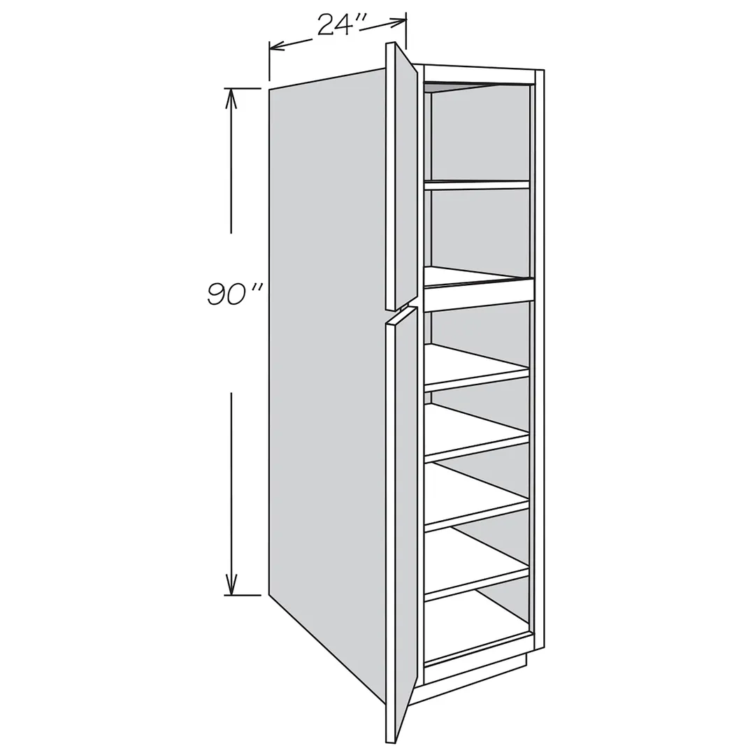 Shenandoah PRO Express Breckenridge 18-in W x 90-in H x 24-in D Stone Full Overlay Pantry Fully Assembled Plywood Cabinet (Recessed Panel Shaker Door Style), photo 13 of 14