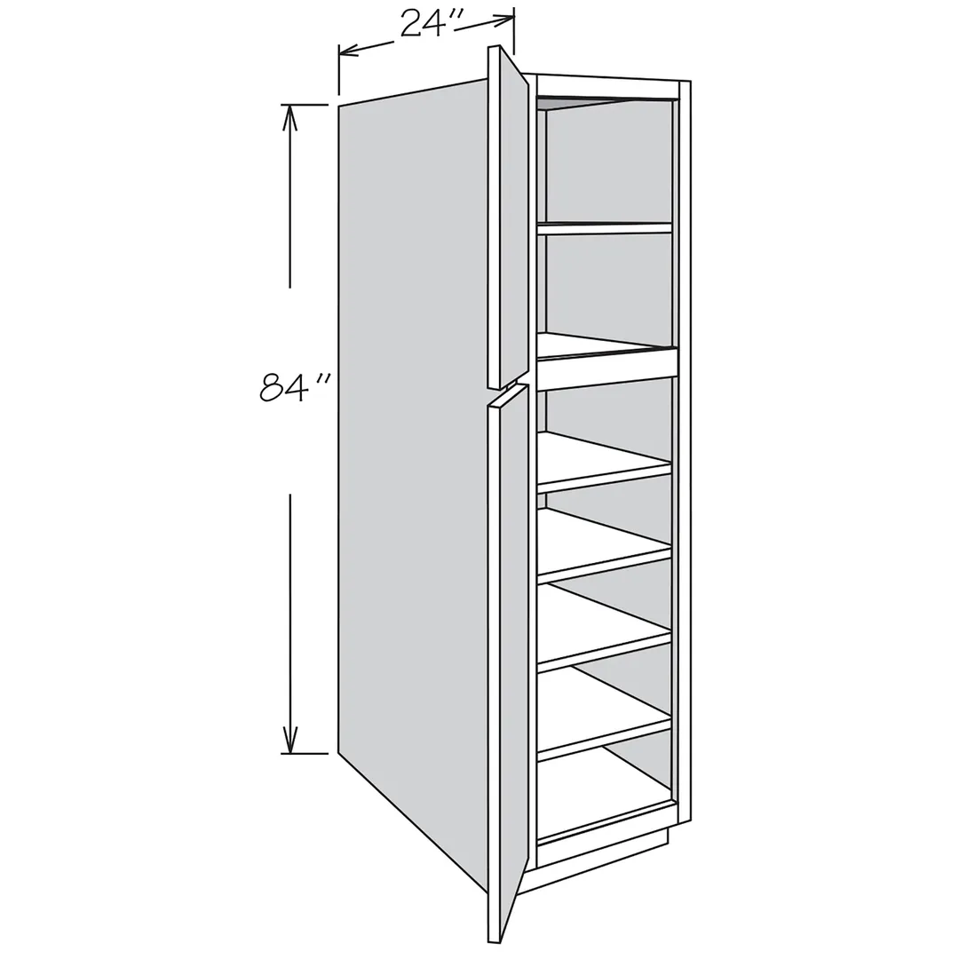 Shenandoah PRO Express Breckenridge 18-in W x 84-in H x 24-in D Linen Full Overlay Pantry Fully Assembled Plywood Cabinet (Recessed Panel Shaker Door Style), photo 12 of 13