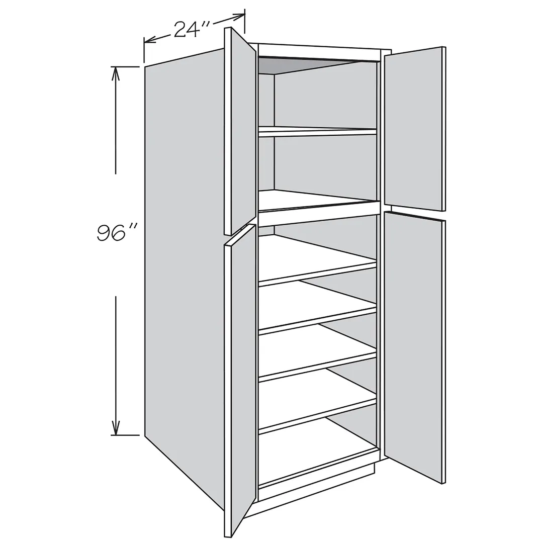 Shenandoah PRO Express Breckenridge 24-in W x 96-in H x 24-in D Linen Full Overlay Pantry Fully Assembled Plywood Cabinet (Recessed Panel Shaker Door Style), photo 12 of 13