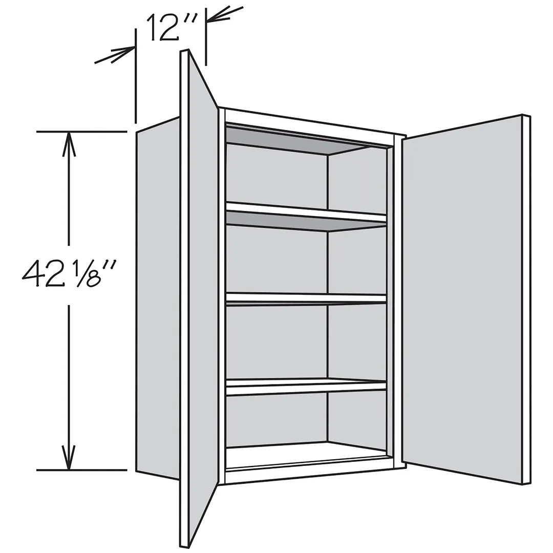 Shenandoah PRO Express Breckenridge 30-in W x 42.125-in H x 12-in D Linen Full Overlay Wall Fully Assembled Plywood Cabinet (Recessed Panel Shaker Door Style), photo 12 of 13