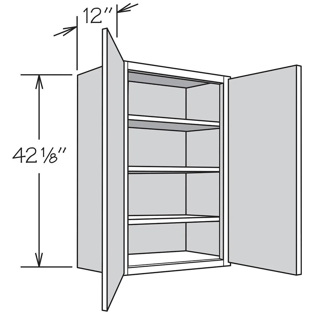 Shenandoah PRO Express Breckenridge 27-in W x 42.125-in H x 12-in D Linen Full Overlay Wall Fully Assembled Plywood Cabinet (Recessed Panel Shaker Door Style), photo 12 of 13