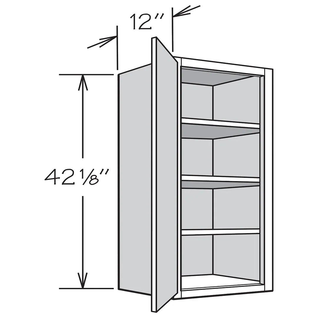 Shenandoah PRO Express Breckenridge 9-in W x 42.125-in H x 12-in D Stone Full Overlay Wall Fully Assembled Plywood Cabinet (Recessed Panel Shaker Door Style), photo 13 of 14