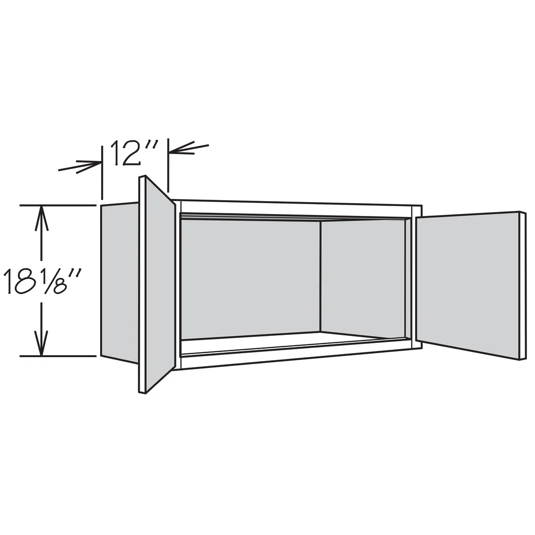 Shenandoah PRO Express Breckenridge 30-in W x 18.125-in H x 12-in D Linen Partial Overlay Wall Fully Assembled Plywood Cabinet (Recessed Panel Shaker Door Style), photo 12 of 13
