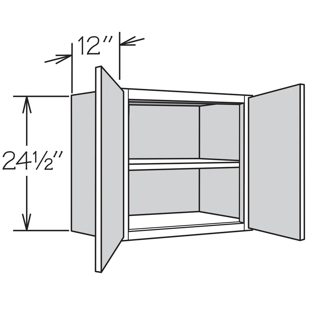 Shenandoah PRO Express Breckenridge 36-in W x 24.5-in H x 12-in D Linen Full Overlay Wall Fully Assembled Plywood Cabinet (Recessed Panel Shaker Door Style), photo 12 of 13