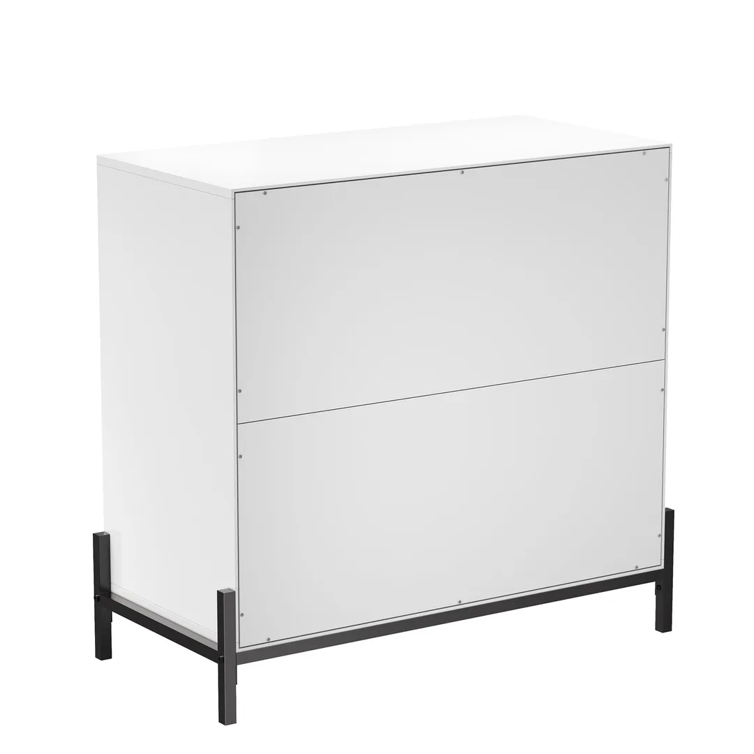 Clihome 2-Door Wooden Accent Storage Cabinet in White 33.1-in W x 31.5-in H Mdf White Freestanding Utility Storage Cabinet, photo 2 of 12