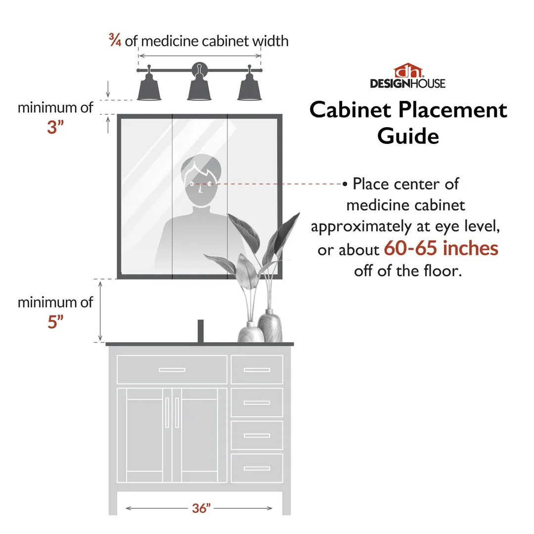 Design House Ventura 48-in x 30-in Surface Mount Espresso Mirrored Medicine Cabinet, photo 5 of 19