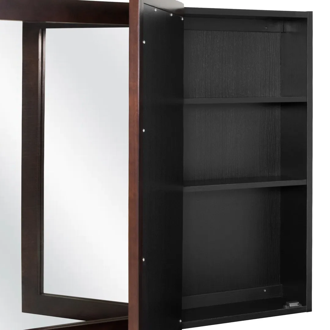 Design House Ventura 48-in x 30-in Surface Mount Espresso Mirrored Medicine Cabinet, photo 13 of 19