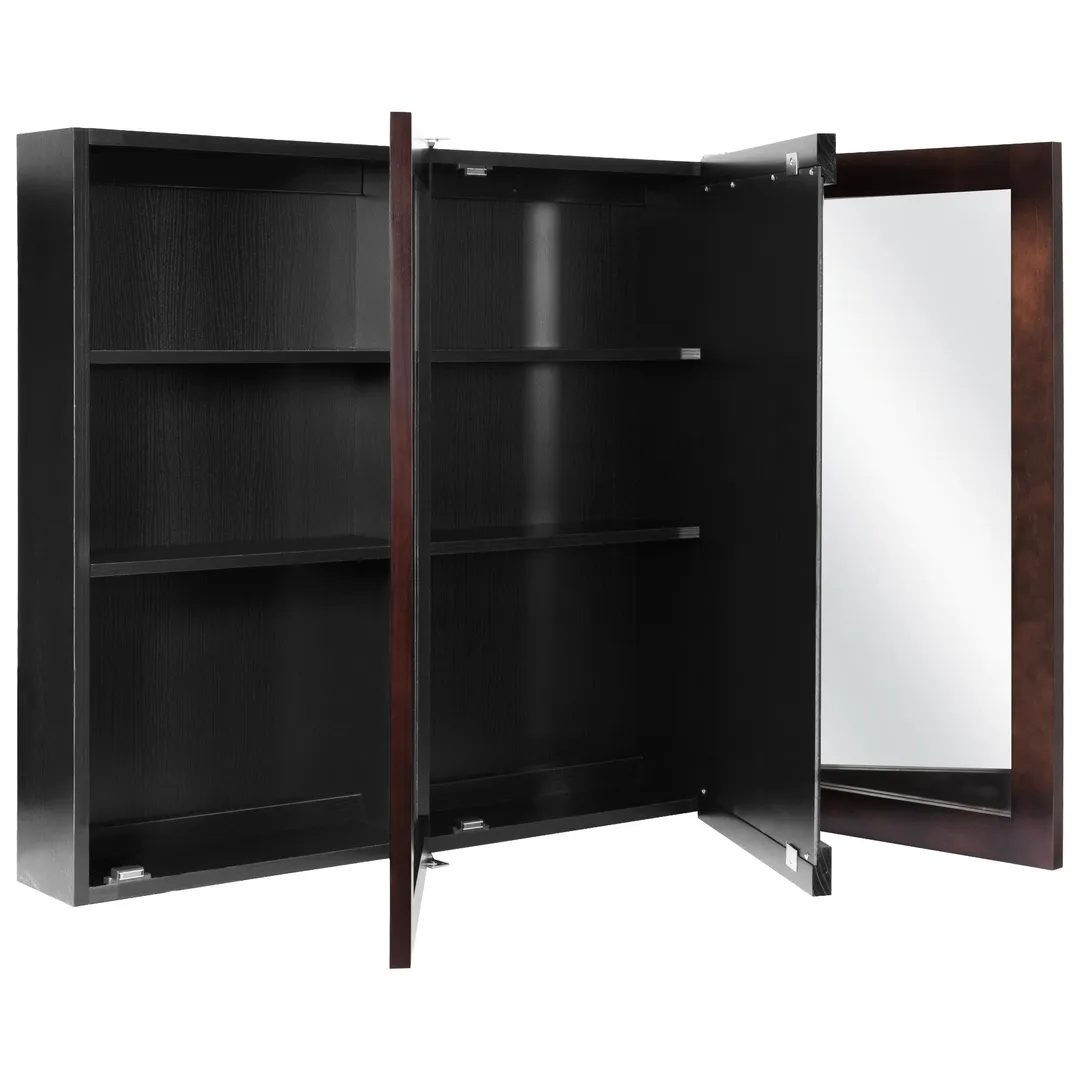 Design House Ventura 48-in x 30-in Surface Mount Espresso Mirrored Medicine Cabinet, photo 10 of 19